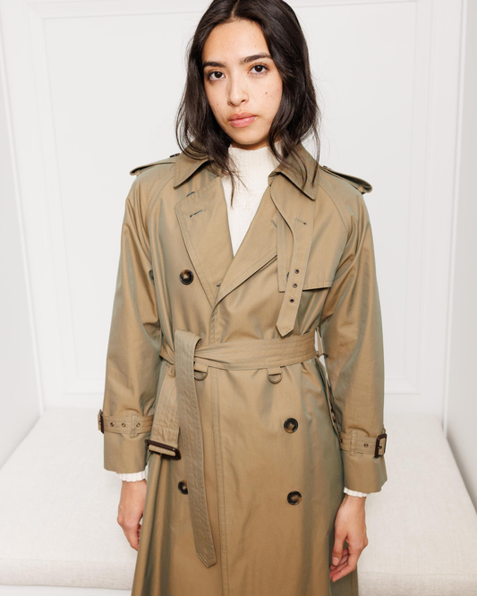 Classic Double-Breasted Trench Coat — Beige