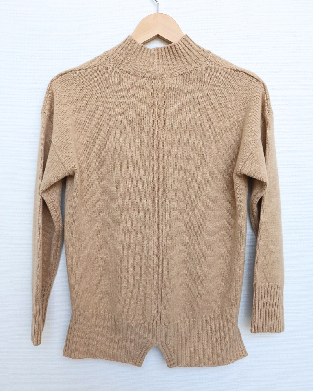 Ribbed Mock Neck Wool–Cashmere Sweater