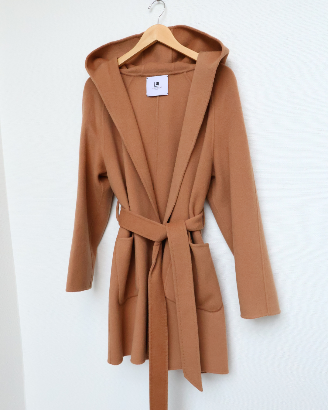 Camel Wool-Silk Cropped Coat