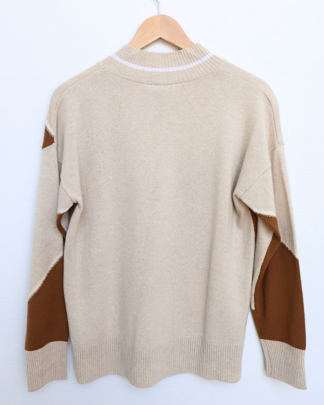 Geometric Mock Neck Knit