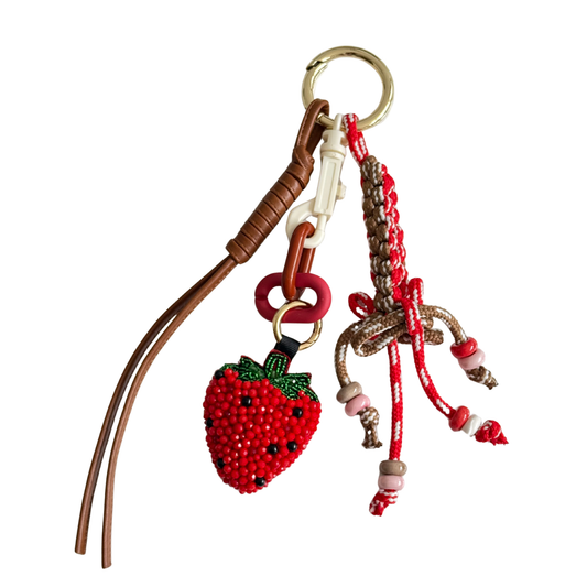 Crochet Strawberry Bag Charm