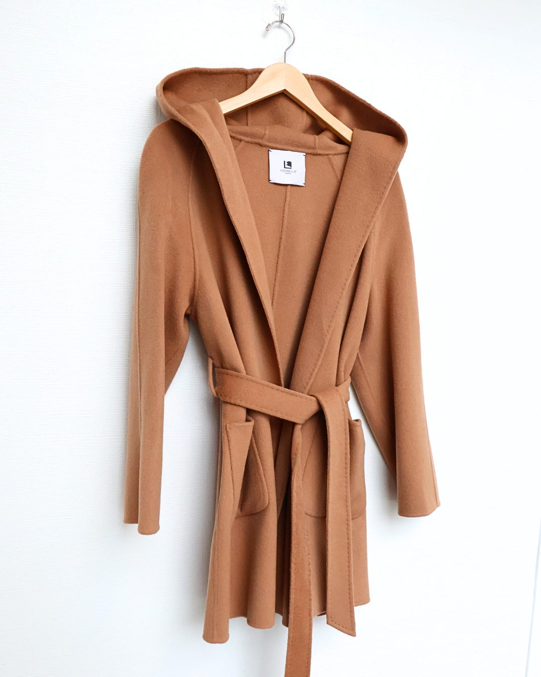Camel Wool-Silk Cropped Coat