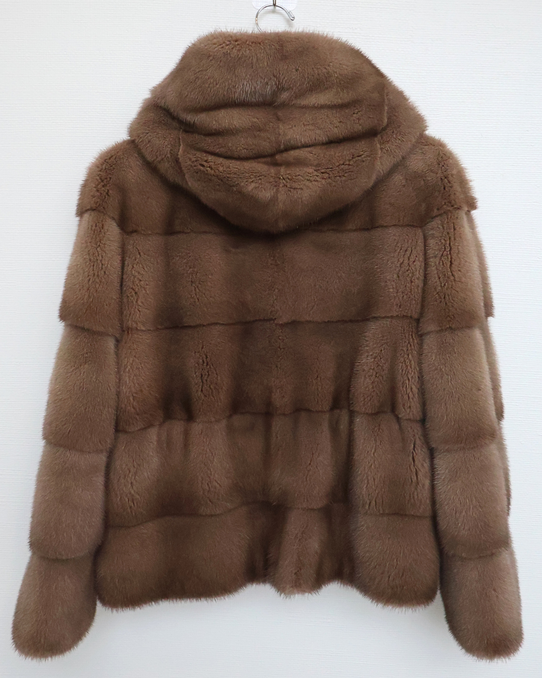 Light Brown Mink Fur Jacket with Hood | Cropped Length