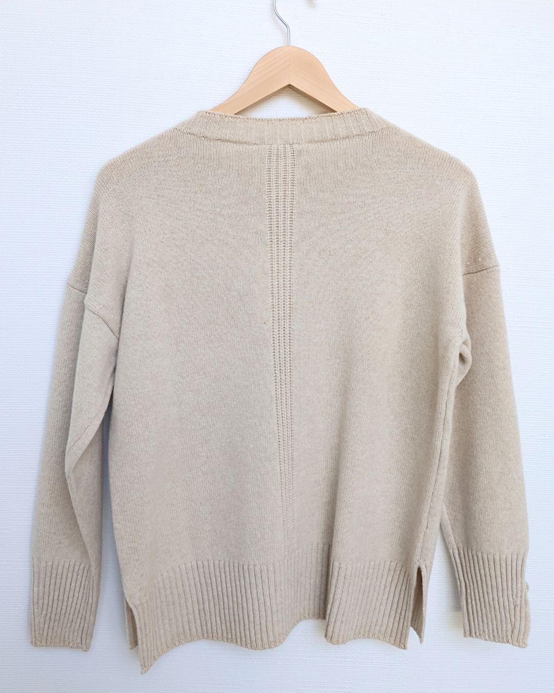 Ribbed Button-Detail Crewneck