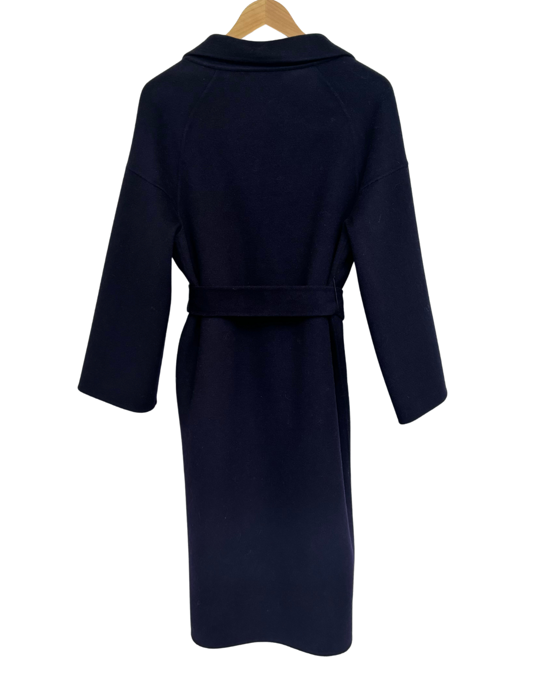 Navy Wool-Cashmere Single-Breasted Coat