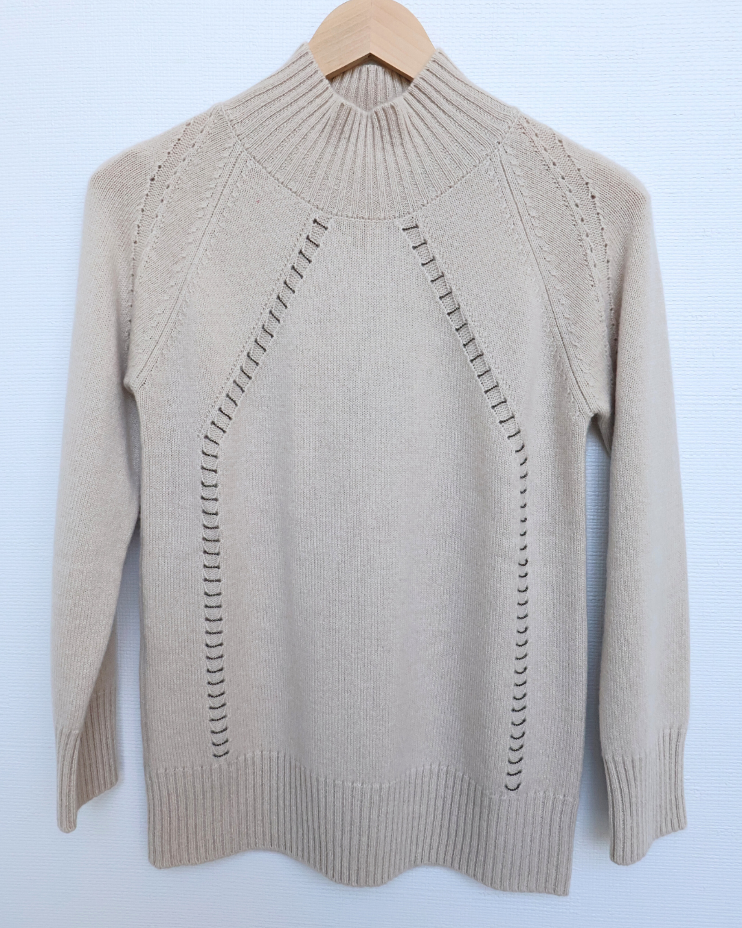 Beaded Mock Neck Cashmere Sweater