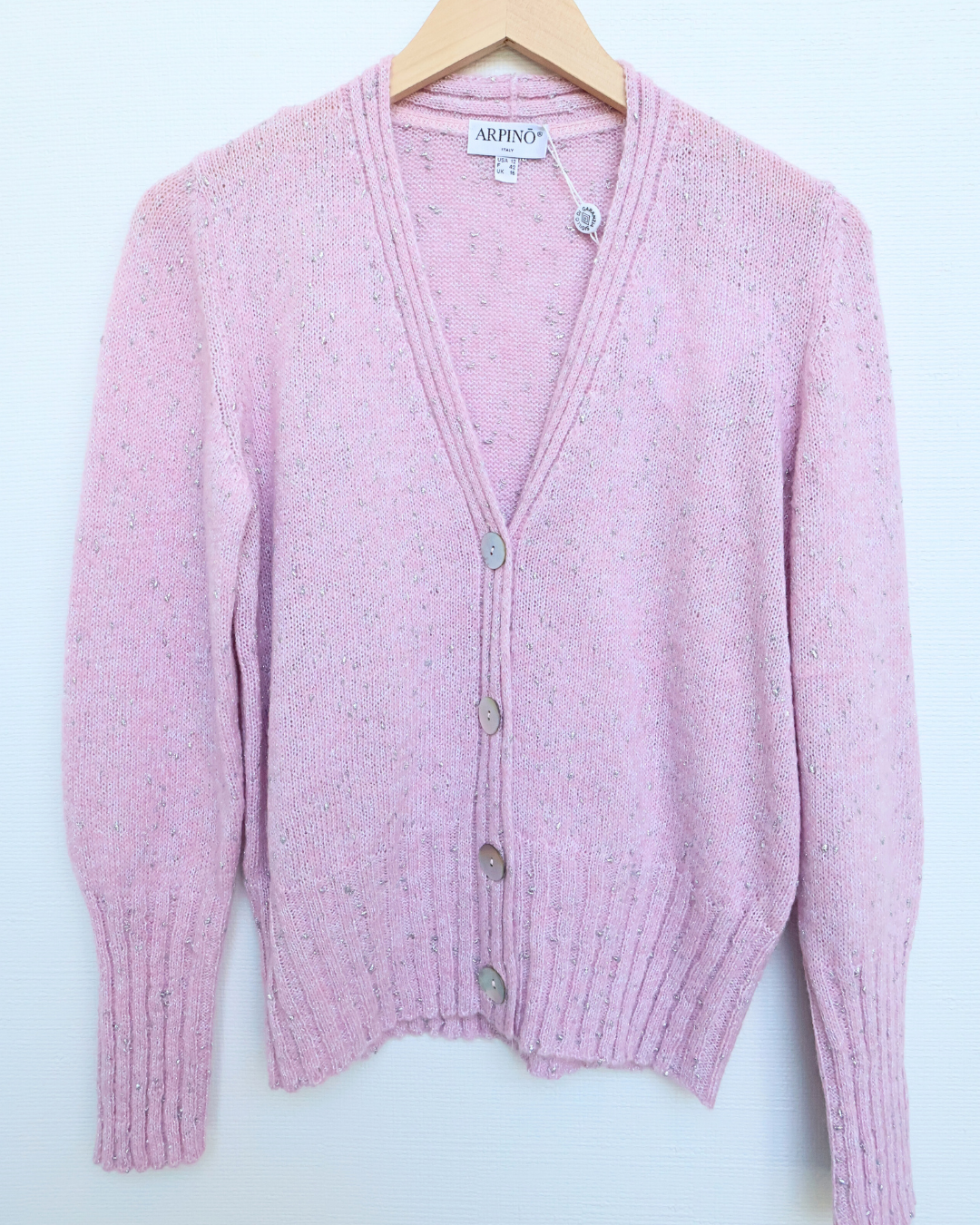 Shimmer V-Neck Knit Cardigan
