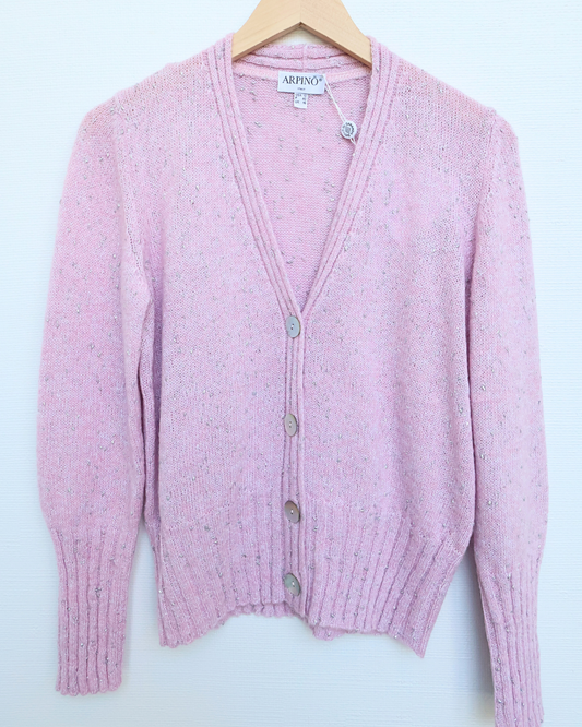 Shimmer V-Neck Knit Cardigan