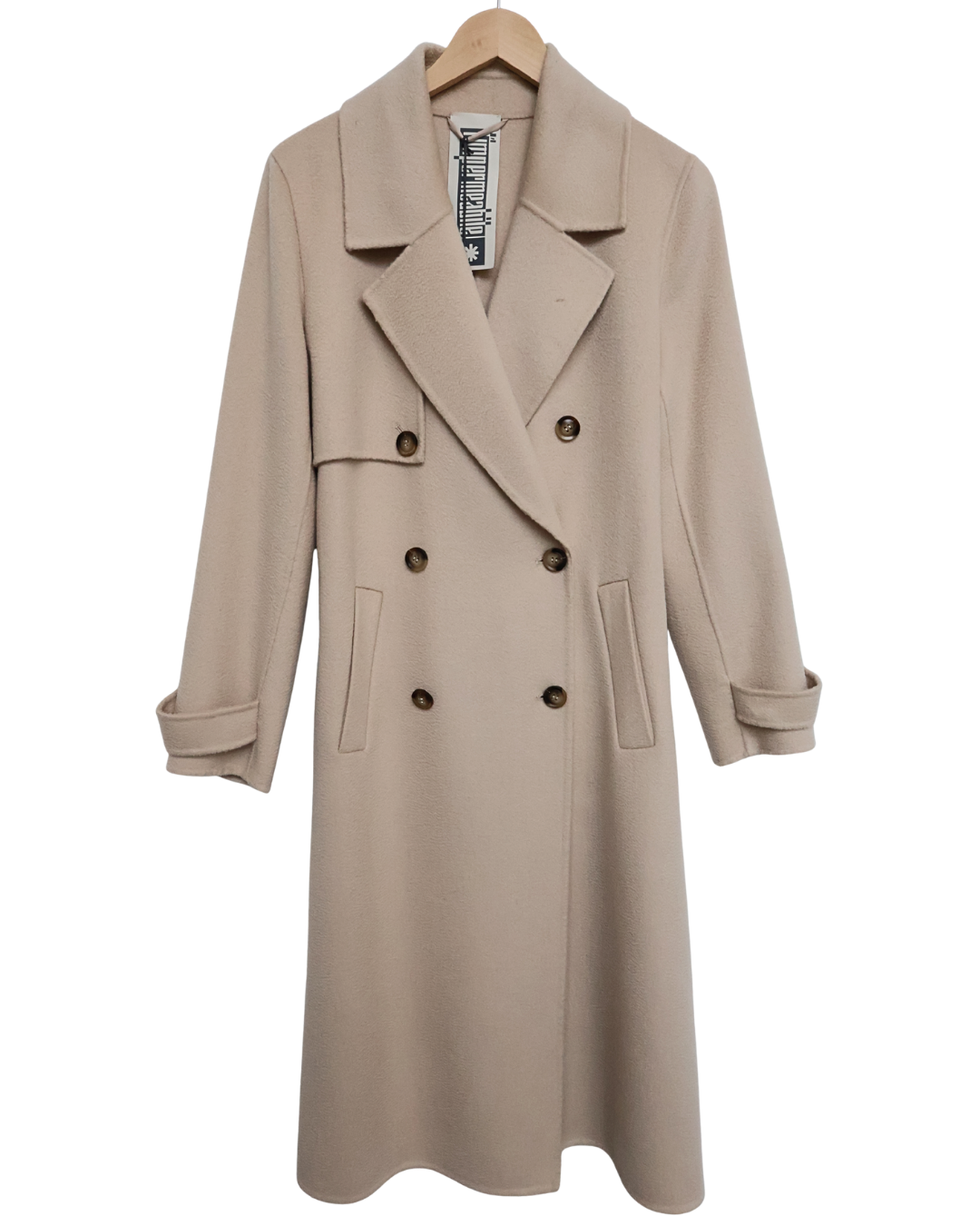 Beige Baby Wool Trench Coat