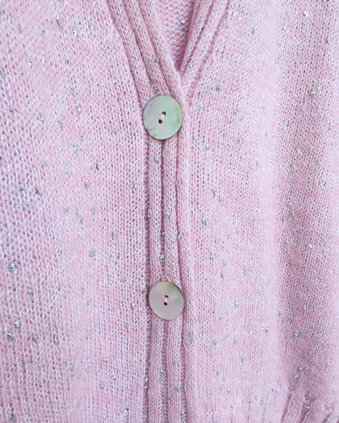 Shimmer V-Neck Knit Cardigan