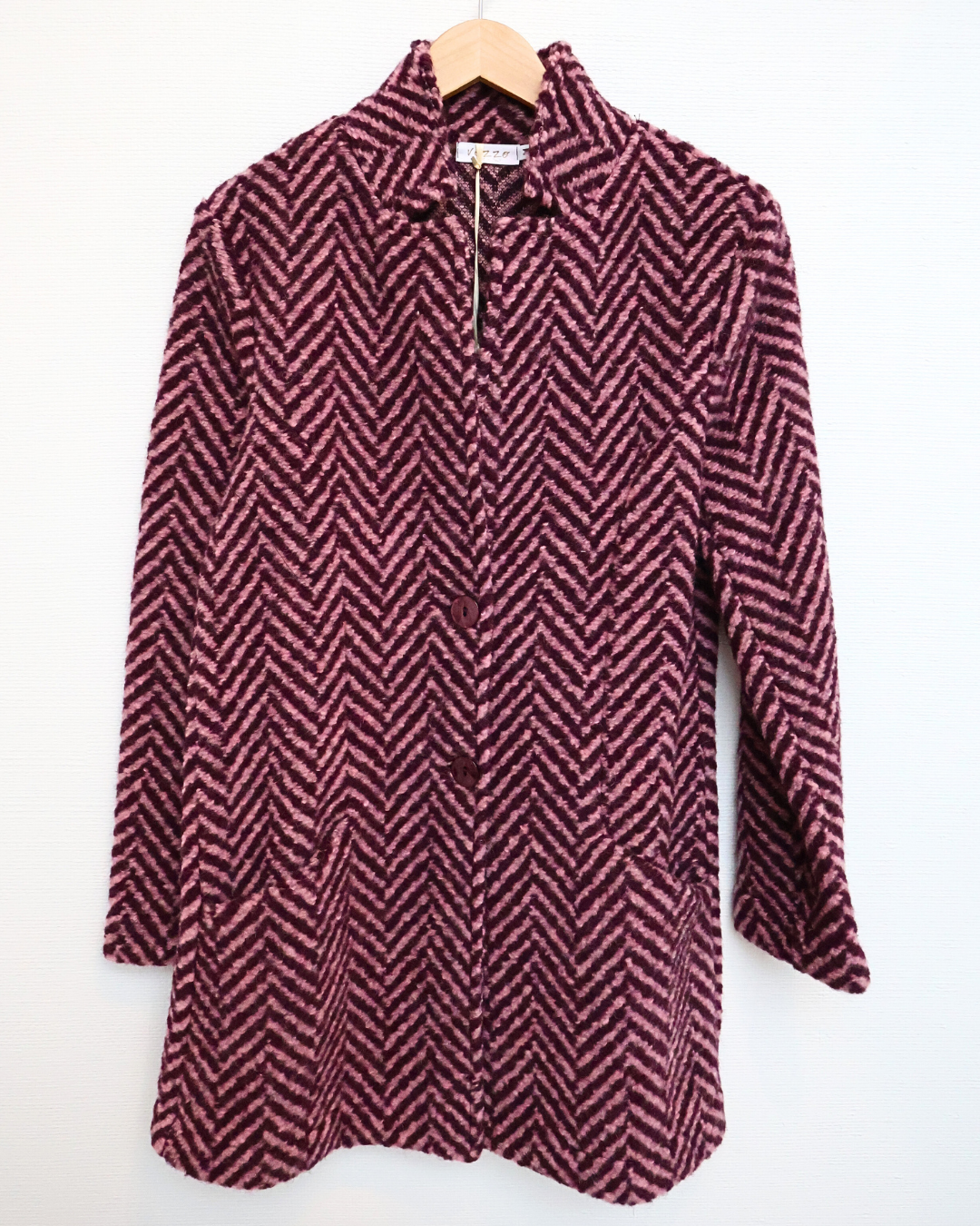 Herringbone Knit Cardgian — Rose & Burgundy