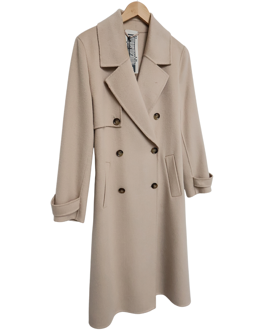 Beige Baby Wool Trench Coat