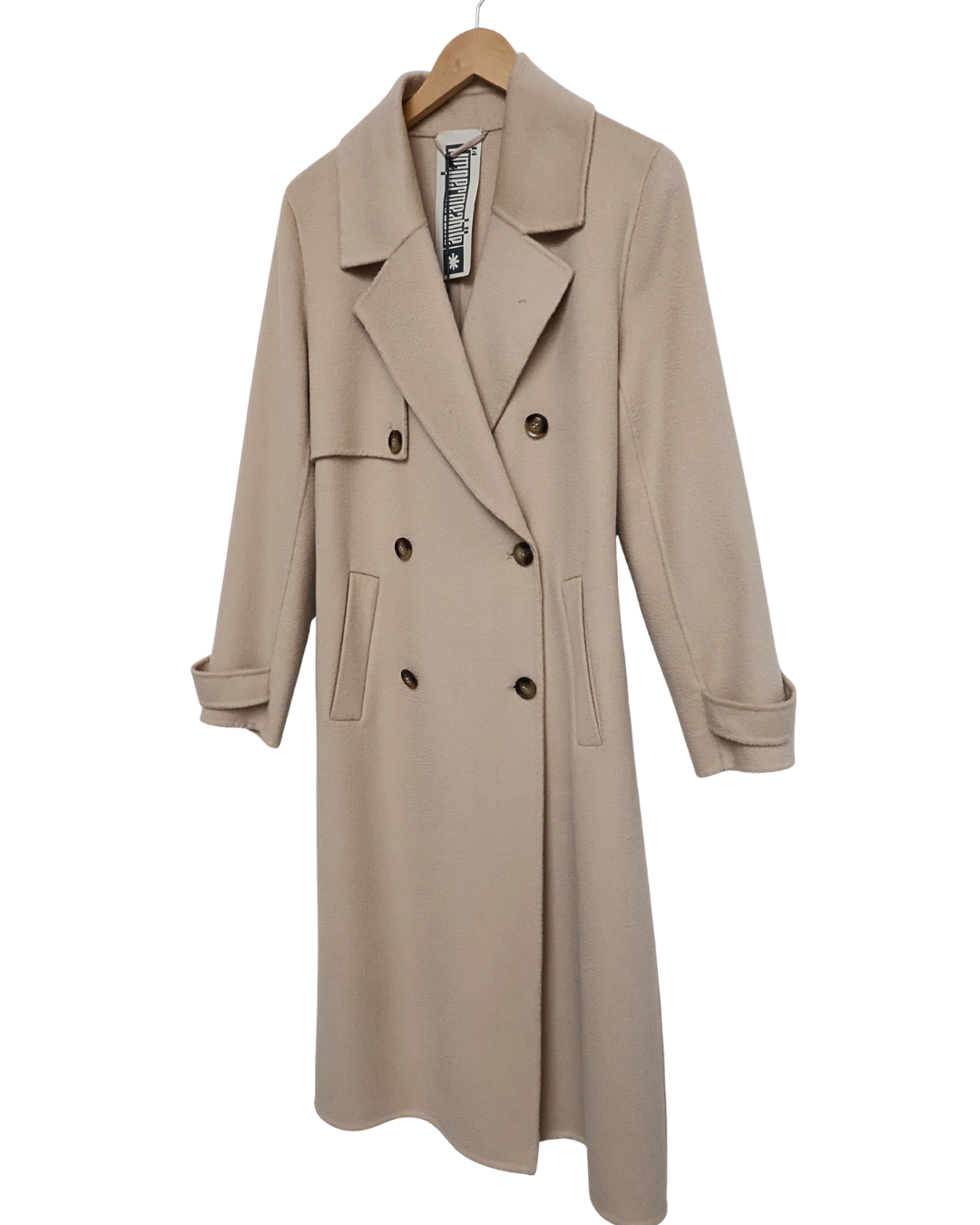 Beige Baby Wool Trench Coat
