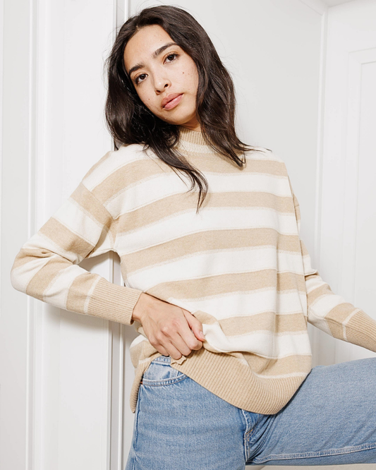 Lightweight Striped Knit Sweater