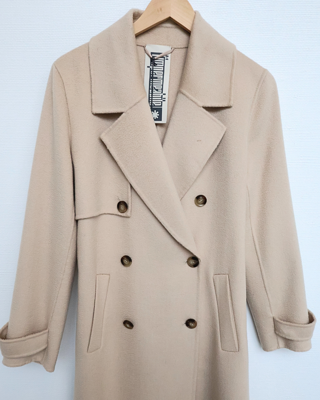 Beige Baby Wool Trench Coat