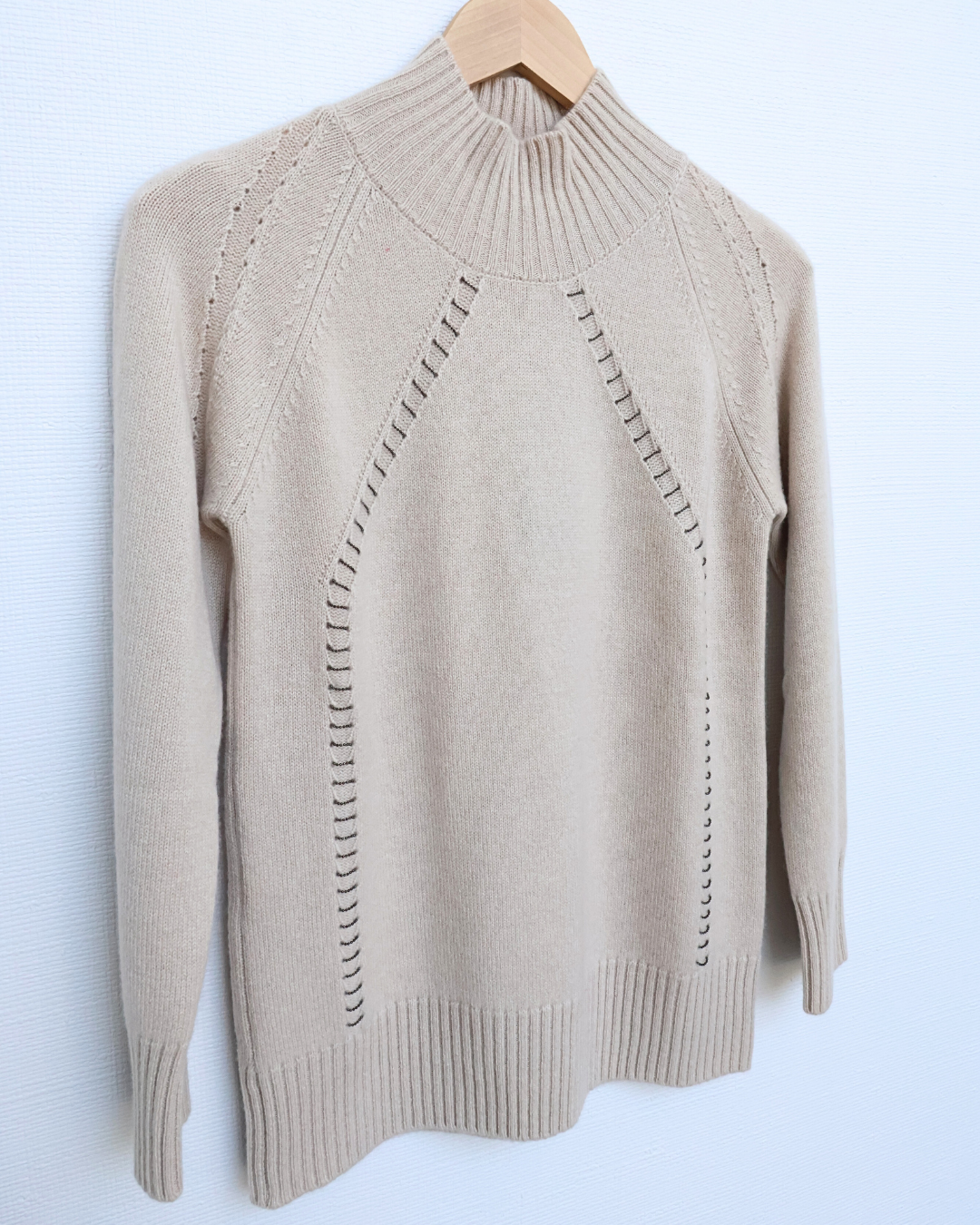 Beaded Mock Neck Cashmere Sweater