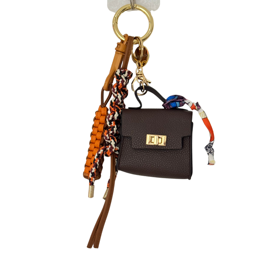 Espresso Mini Top-Handle Bag Charm