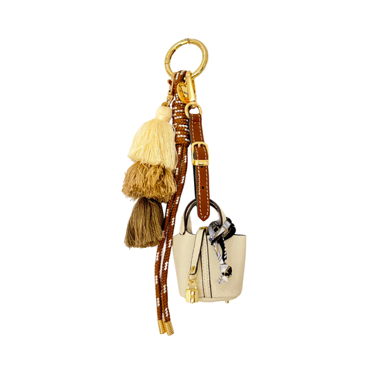 Ivory Mini Bucket Bag Charm