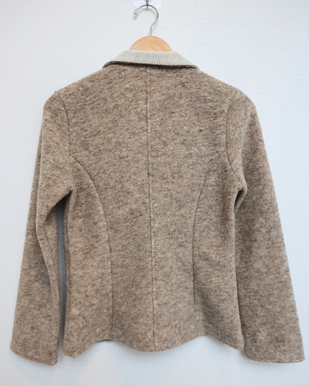 Knit Blazer with Textured Collar — Oatmeal