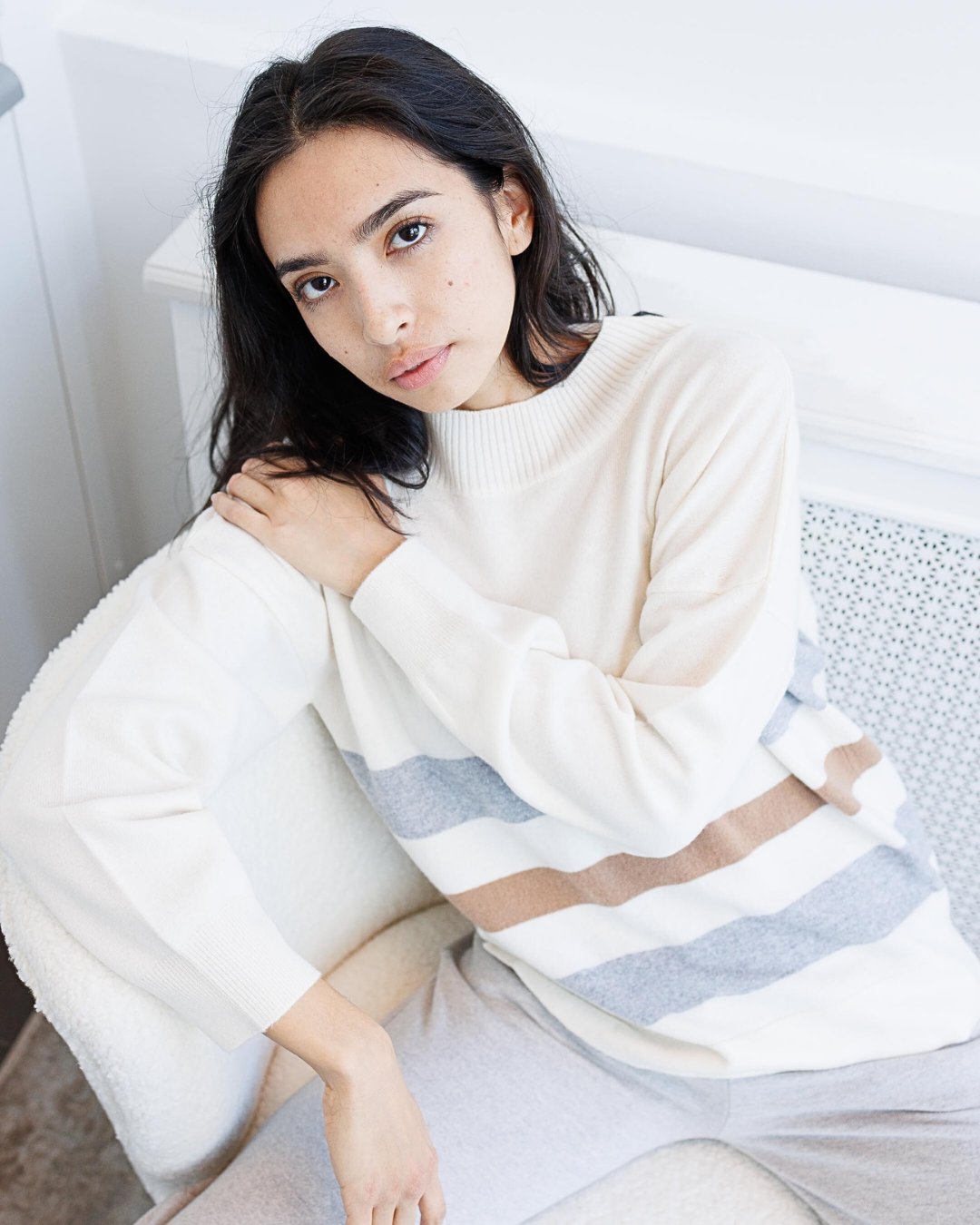 Block Stripe Cashmere Sweater