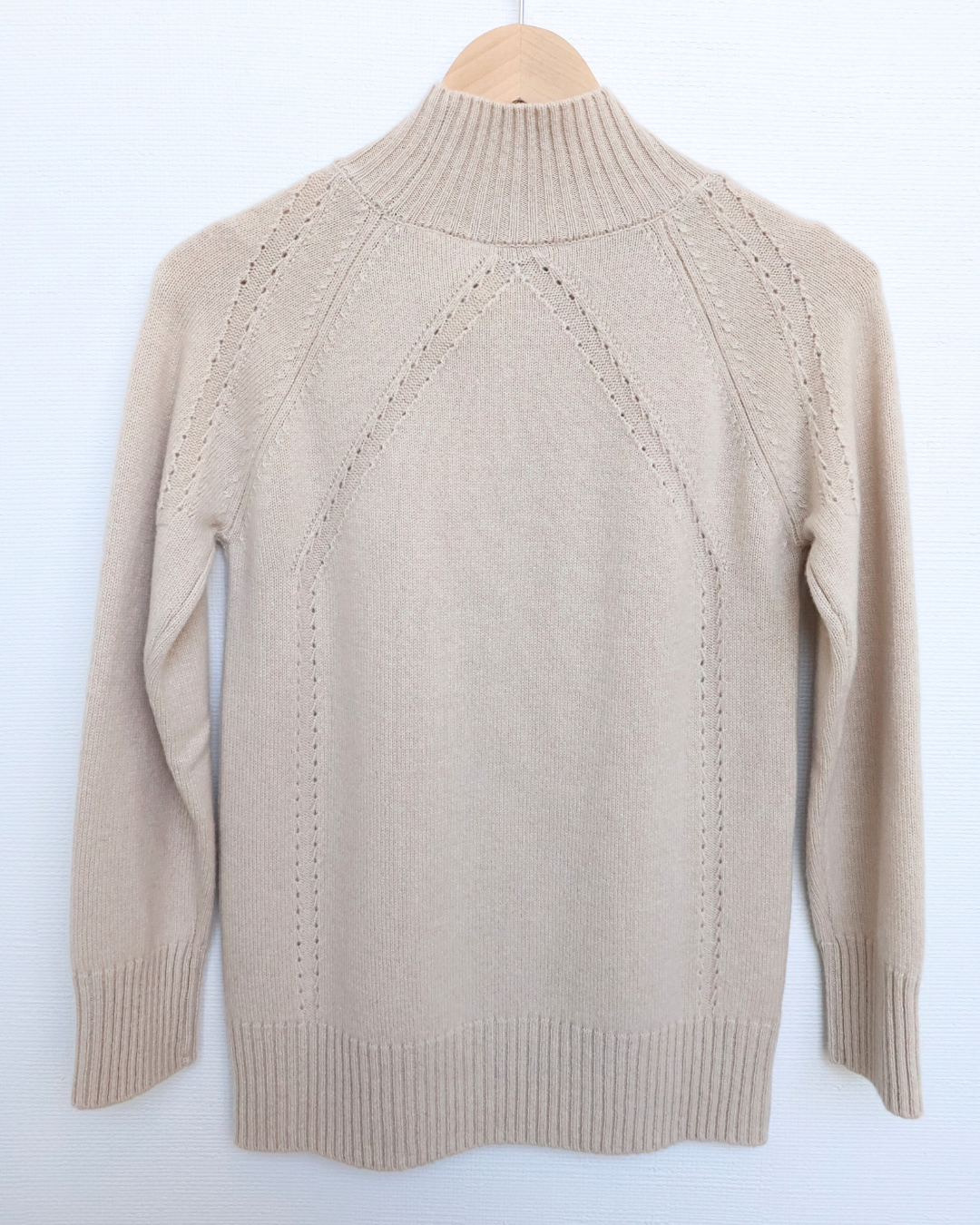 Beaded Mock Neck Cashmere Sweater