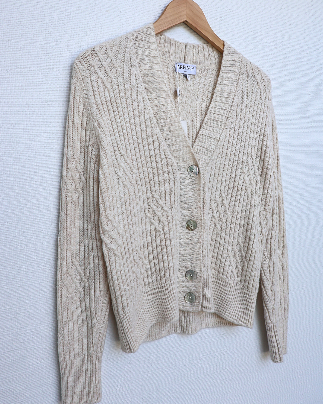 Ribbed Cable-Detail Cardigan