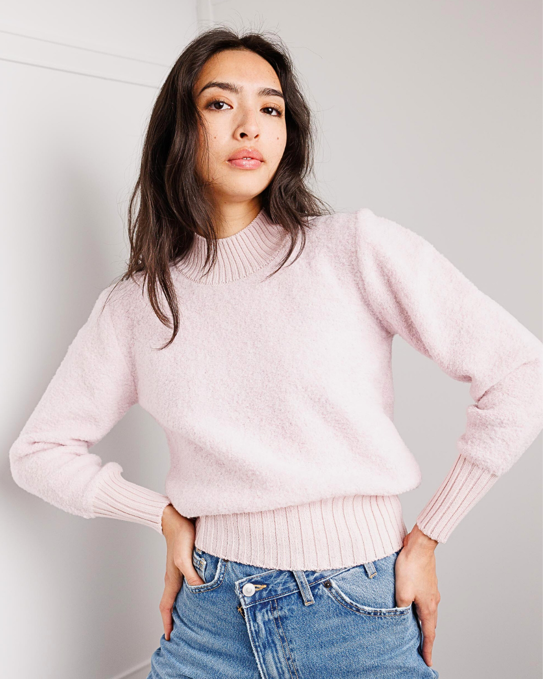 Soft Alpaca-Blend Knit Sweater