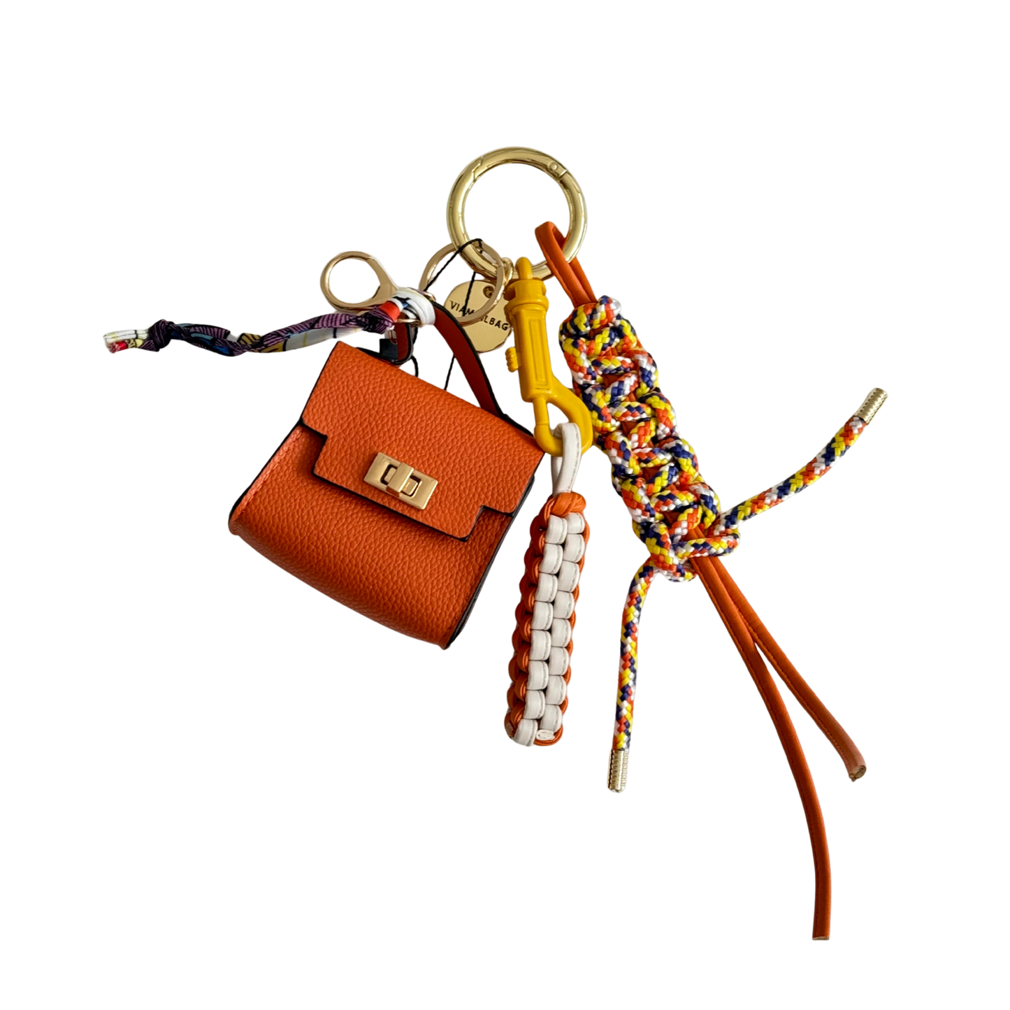 Orange Mini Top-Handle Bag Charm