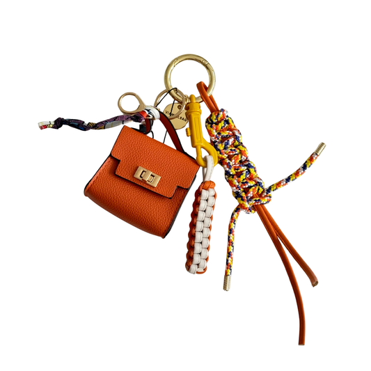 Orange Mini Top-Handle Bag Charm