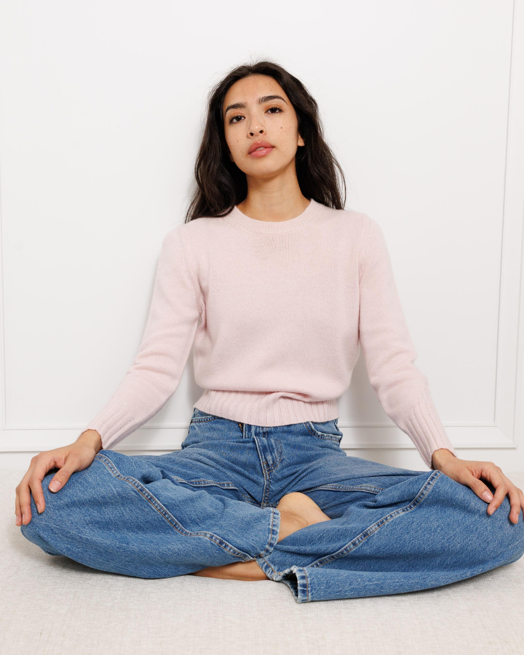 Cashmere Crewneck with Diamante Detailing