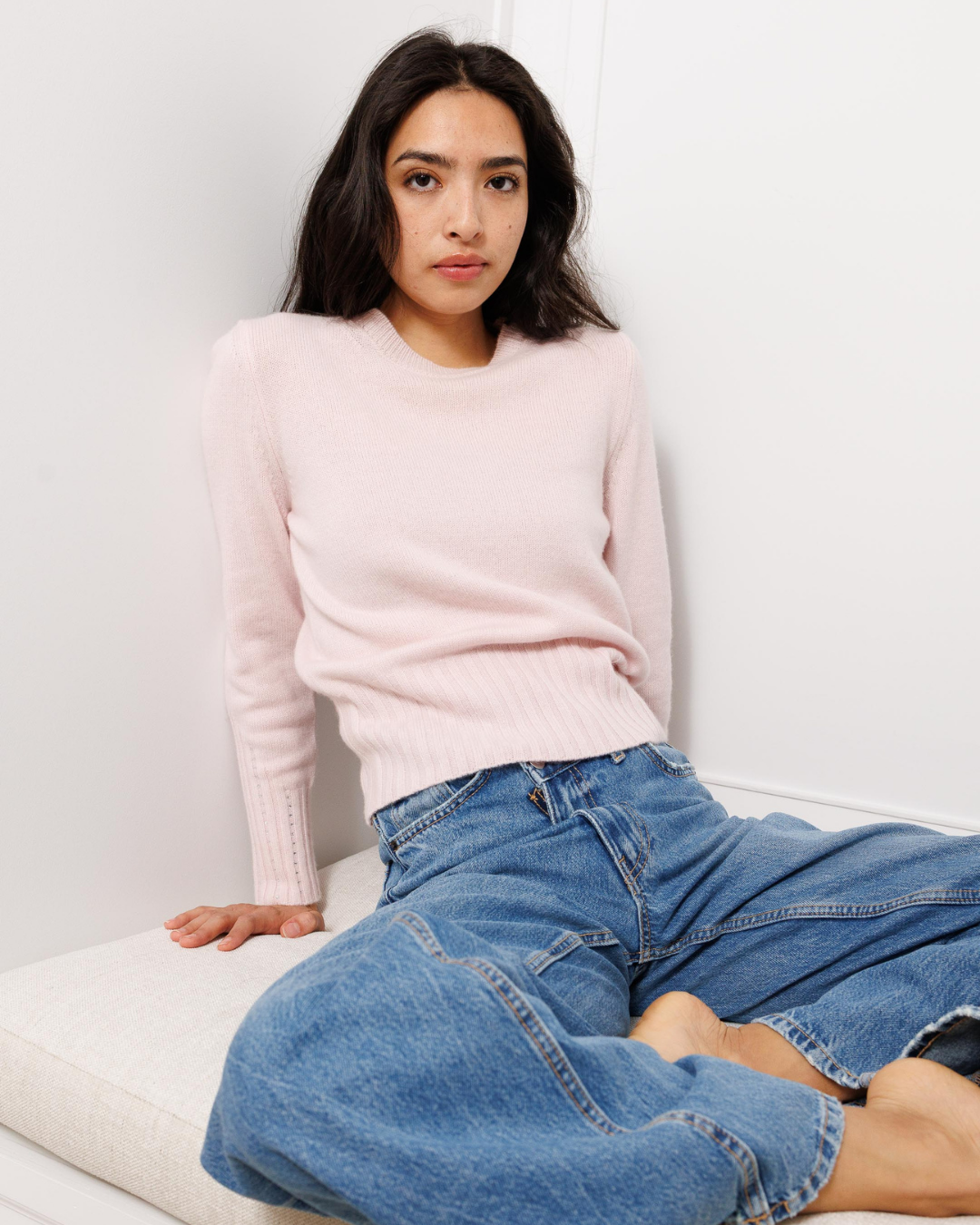 Cashmere Crewneck with Diamante Detailing