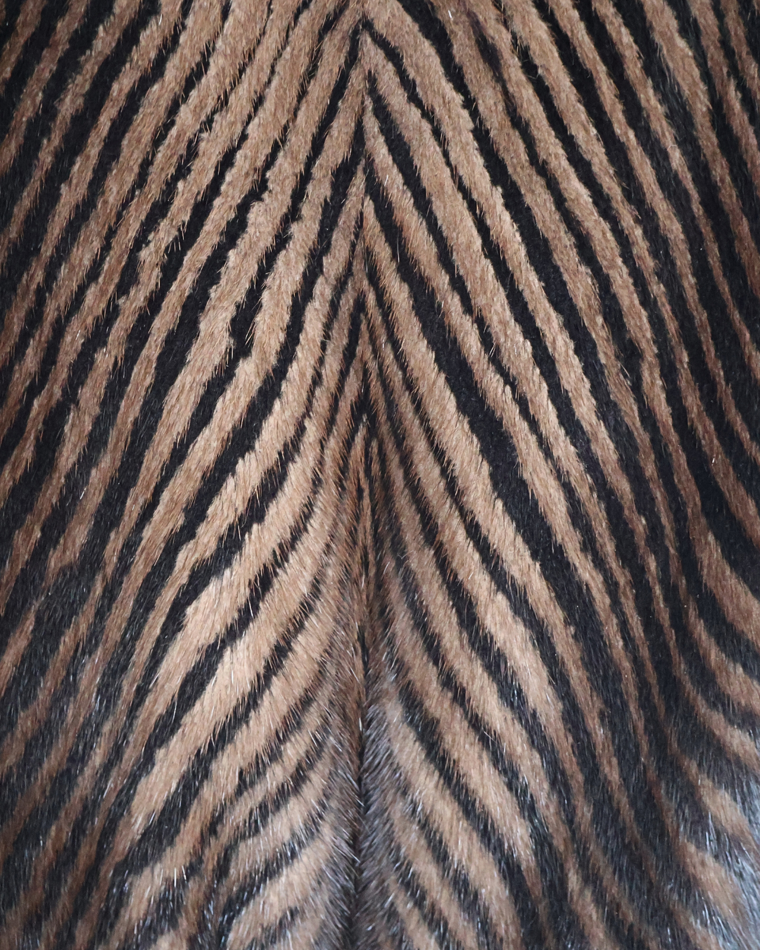 Black Animal Print Mink Vest