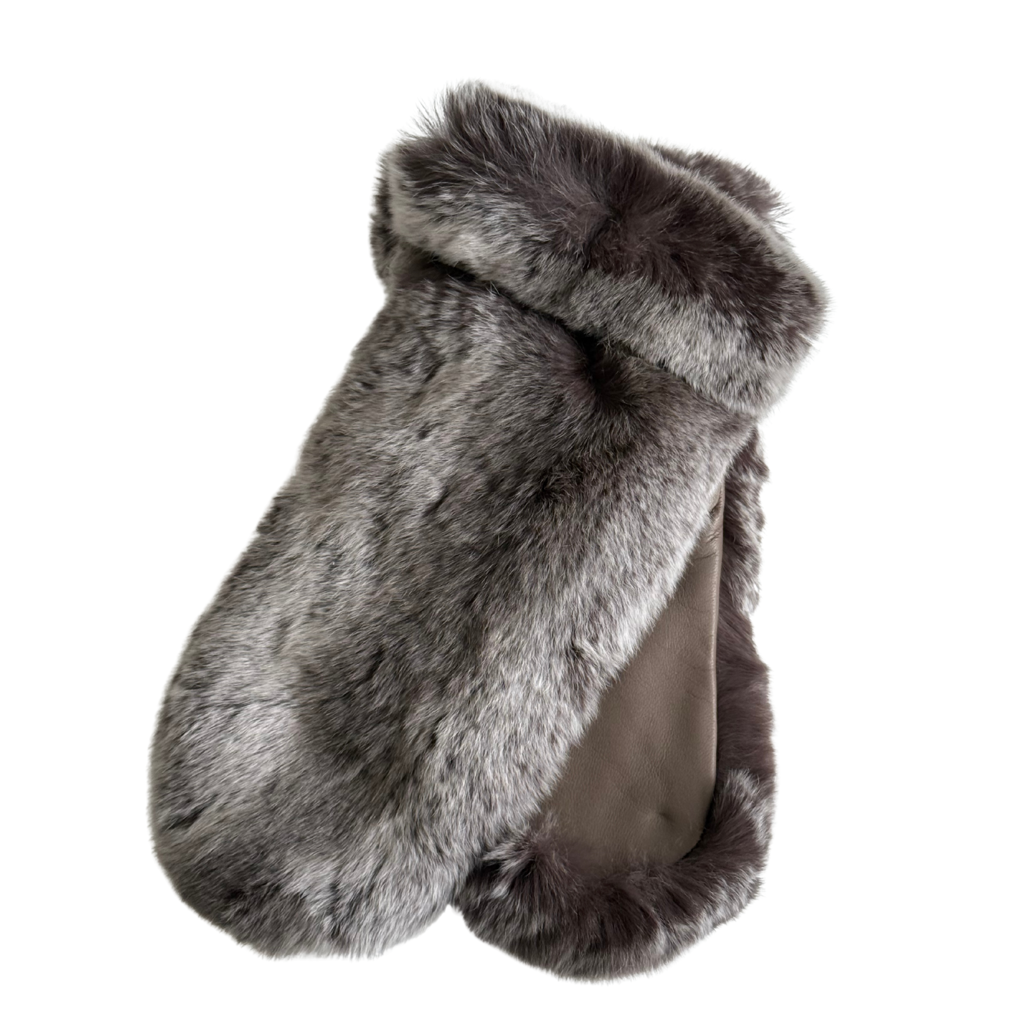 Ash Grey Rex Rabbit Leather Mitts – Arpino