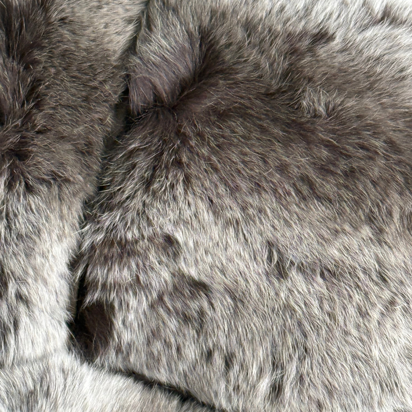 Ash Grey Rex Rabbit Leather Mitts