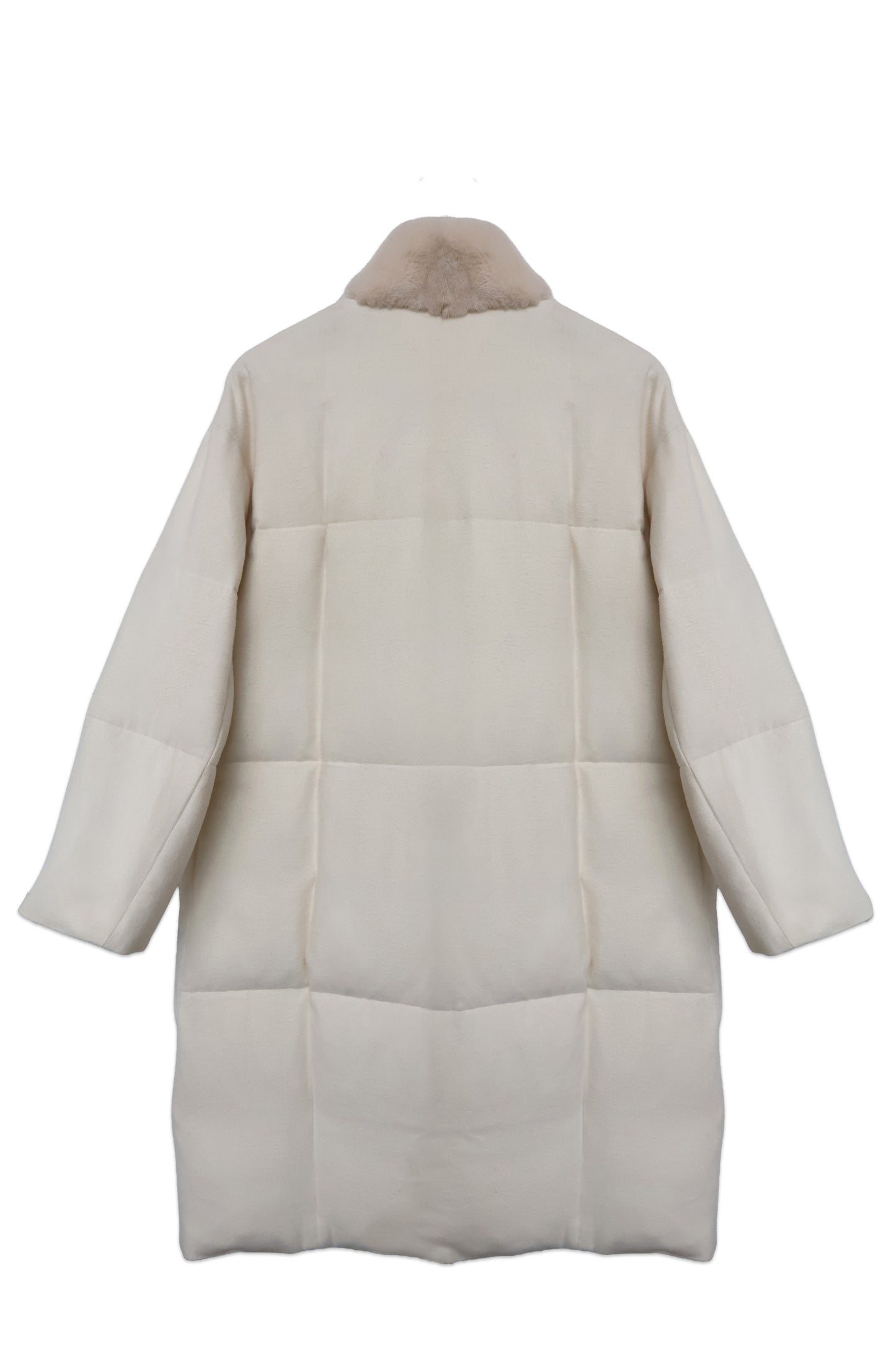 White Quilted Puffer with Mink Fur