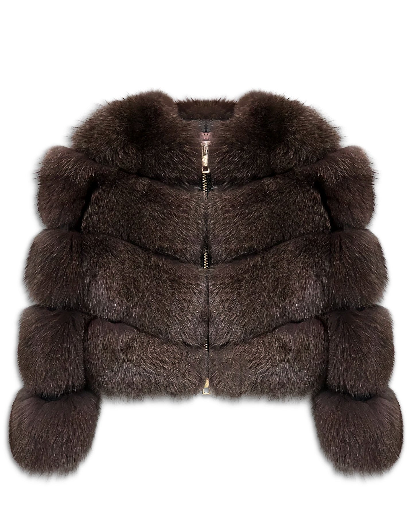 Grey Rex Rabbit Fur Jacket with Zipper
