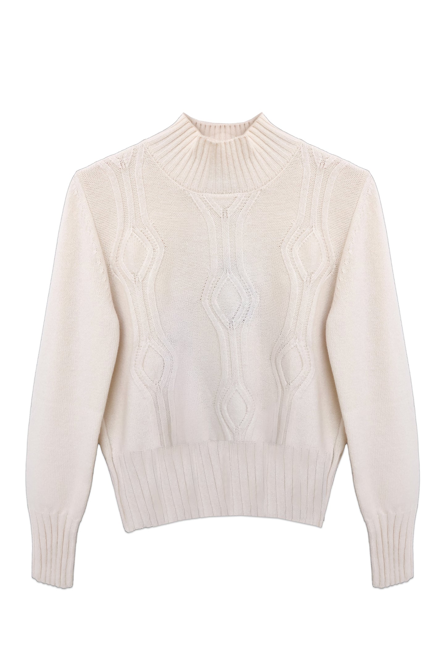 Diamond-Stitch Turtleneck Sweater