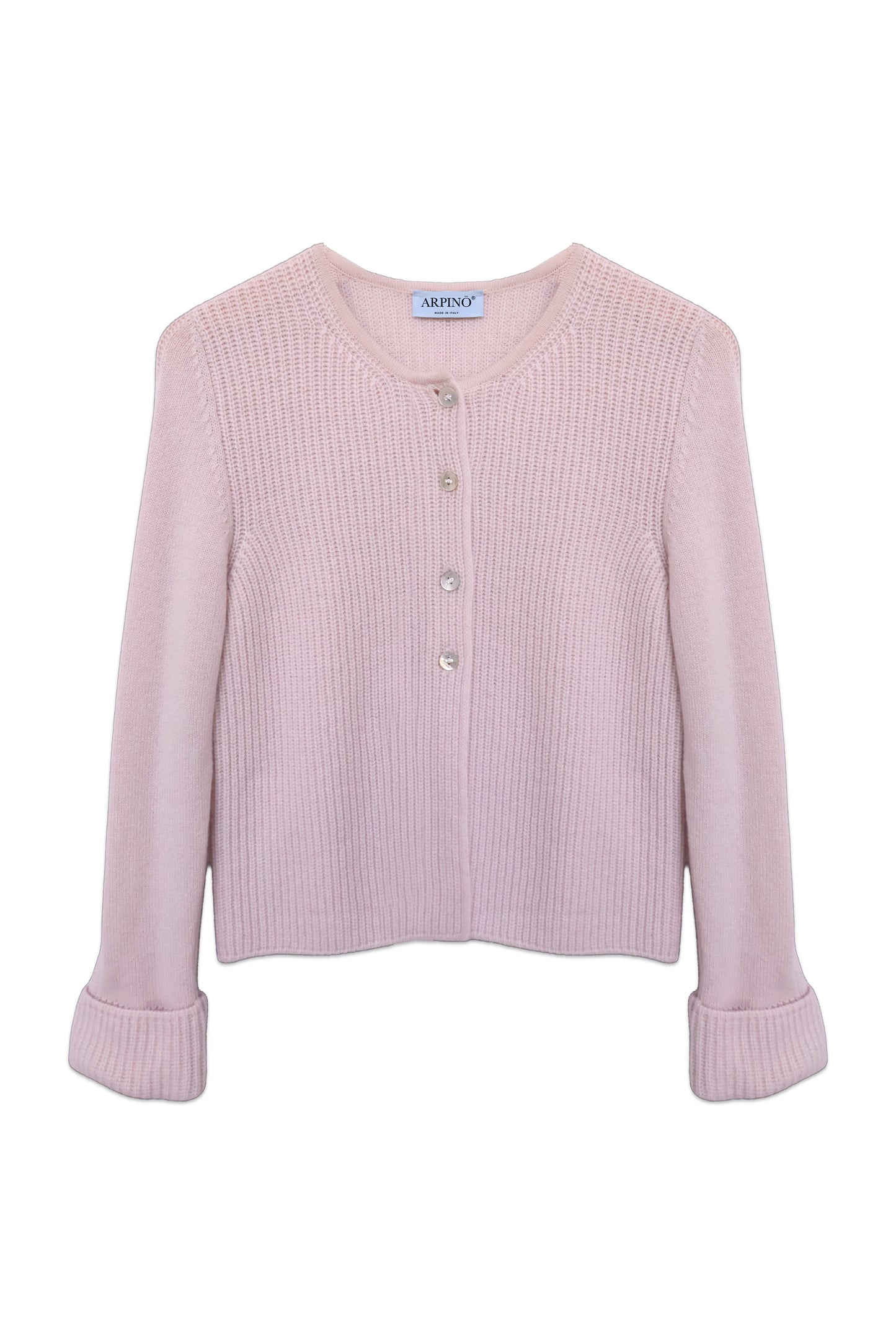 Classic Cashmere Knit Cardigan with Mother-of-Pearl Buttons