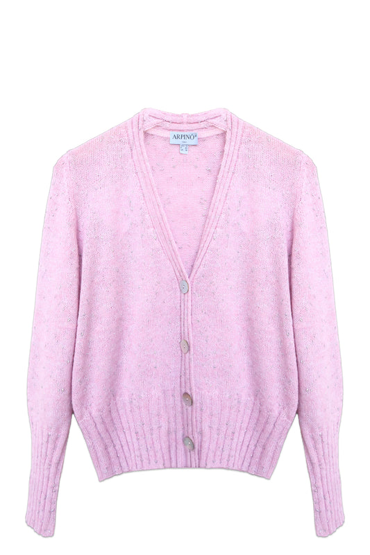 Shimmer V-Neck Knit Cardigan