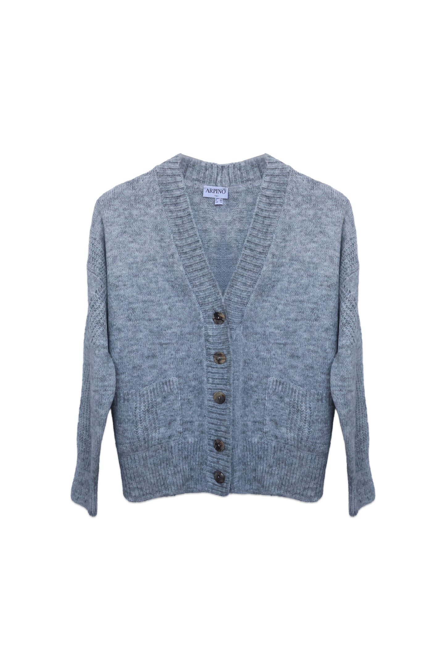 Cropped Knit Cardigan with Tortoiseshell Buttons