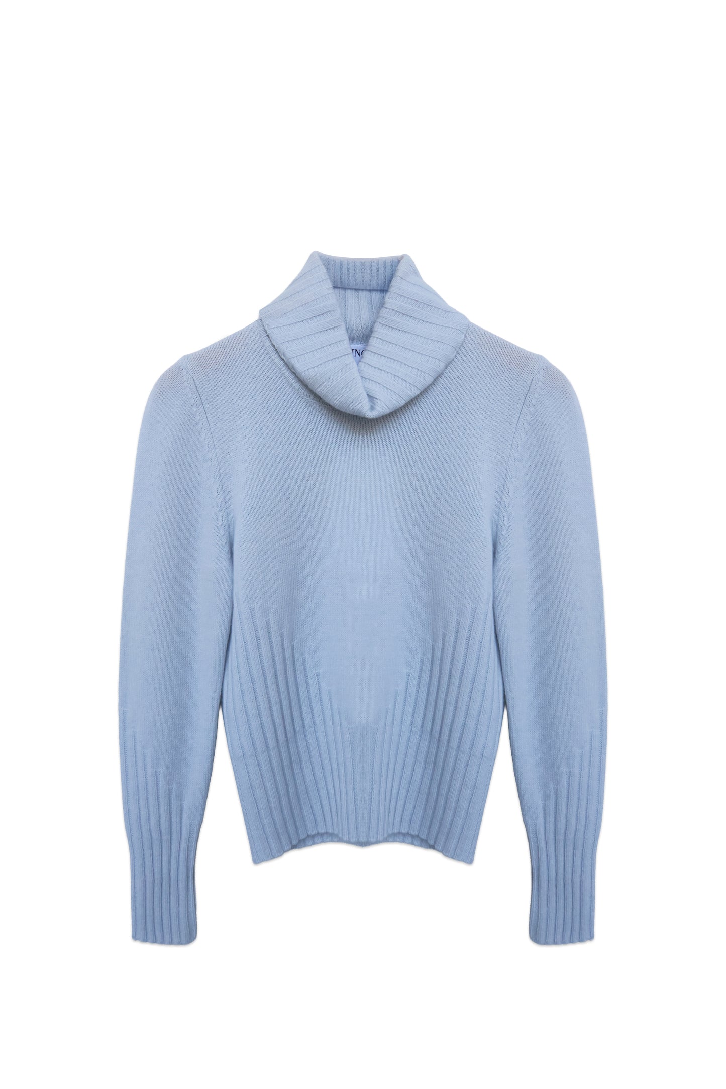 Fitted Fold-Over Turtleneck Cashmere Sweater