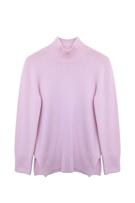 Cashmere Turtleneck with Diamante Trim