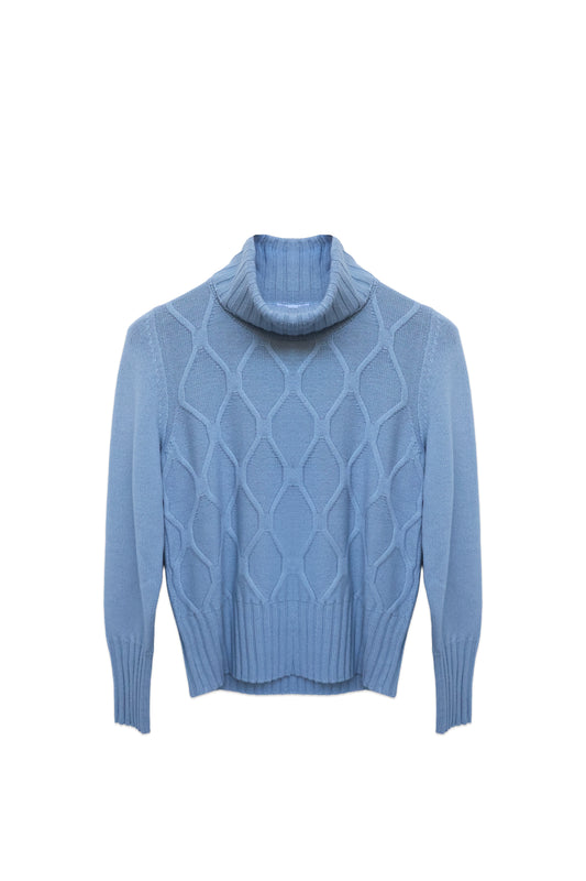 Cable-Knit Turtleneck Sweater