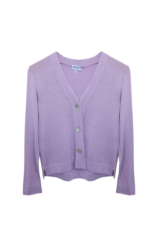 Lightweight V-Neck Cotton Blend Cardigan