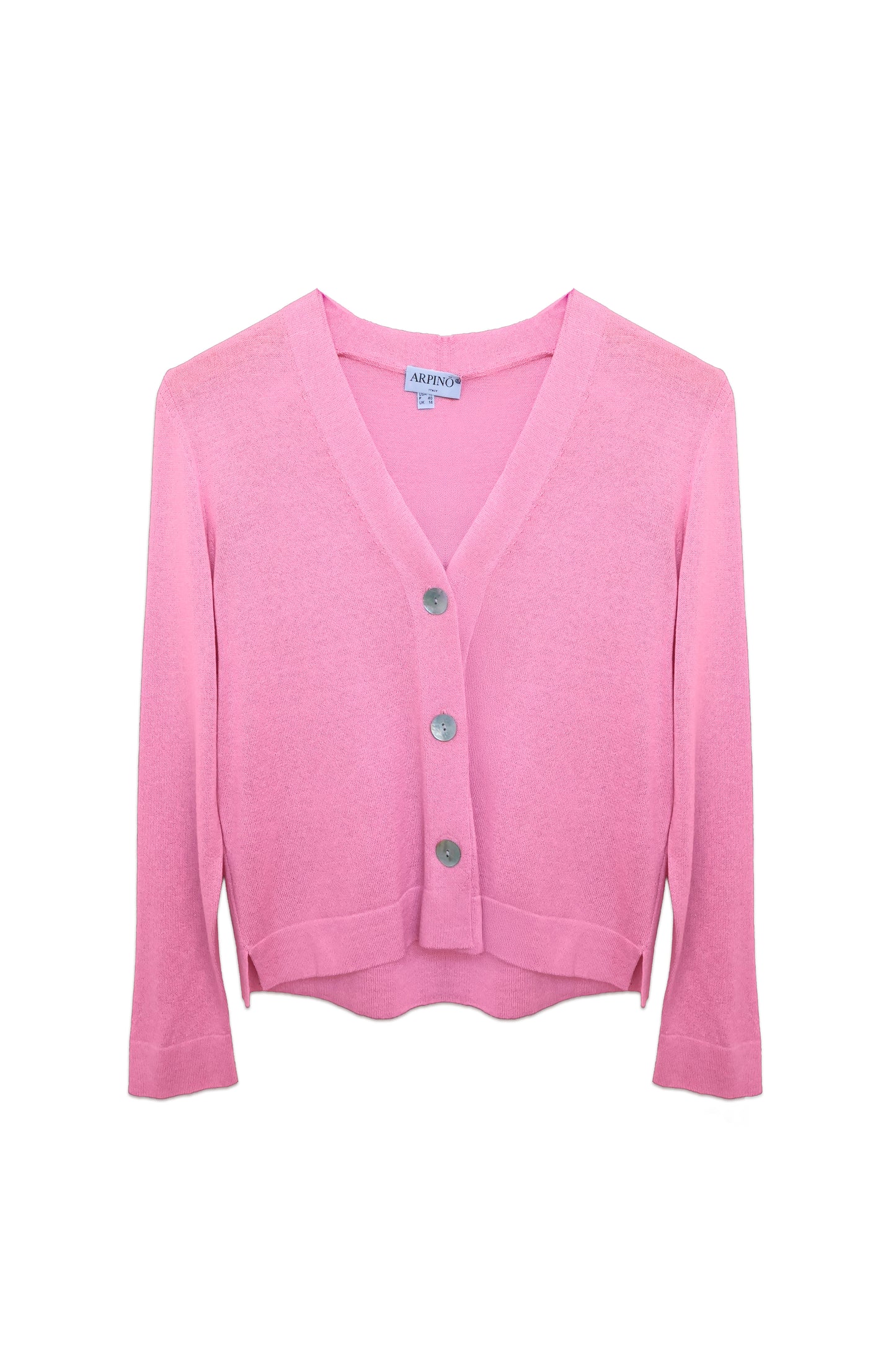 Multi-Tone Collar Knit Cardigan with Pearl Buttons