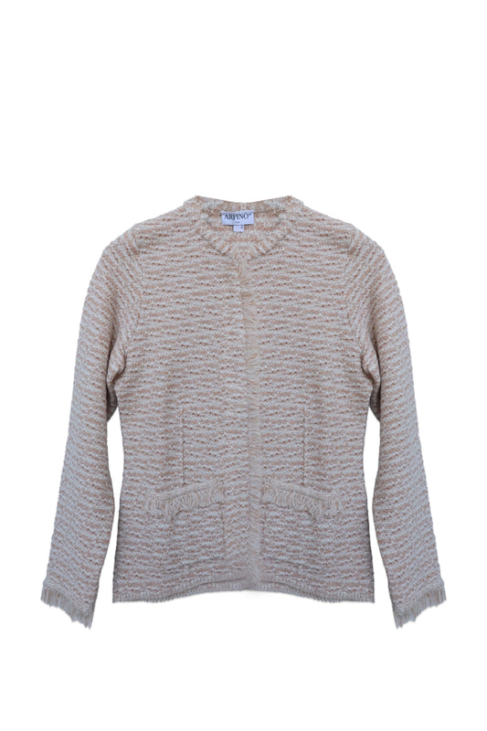 Knit Jacket with Fray Details