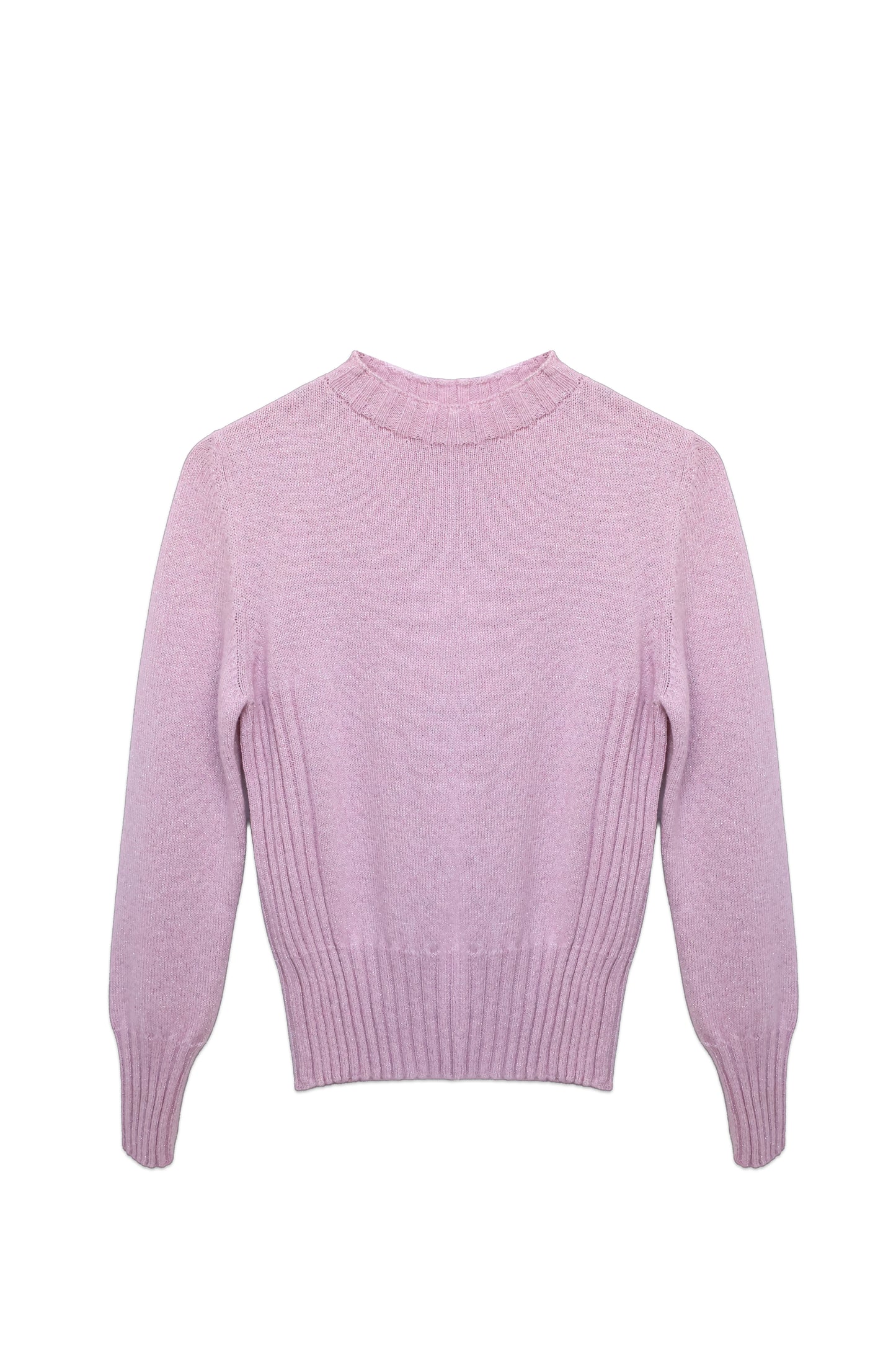 Fitted Ribbed Crewneck Knit Sweater