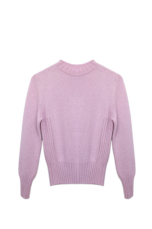 Fitted Ribbed Crewneck Knit Sweater