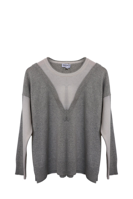 Double-Layer Knit Sweater