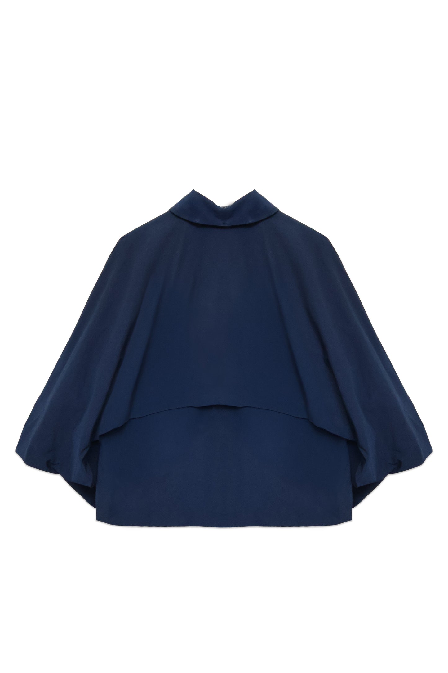 Cropped Batwing Trench Coat — Navy